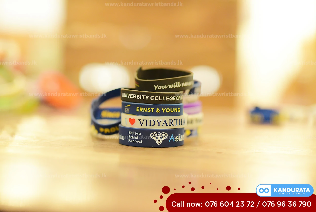 Kandurata wrist band's Debossed & Ink Filled hand bands/ wristbands collection.